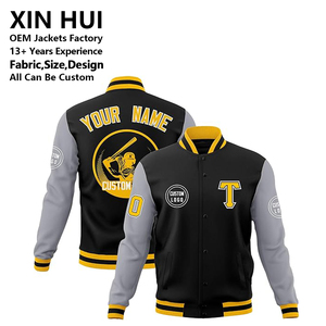 Chaqueta Varsity con Logotipo Personalizado para Hombre, Chaquetas Bordadas con Letras Personalizadas, Chaqueta Bomber de Béisbol con Parches, Ropa Urbana - Product Image 1