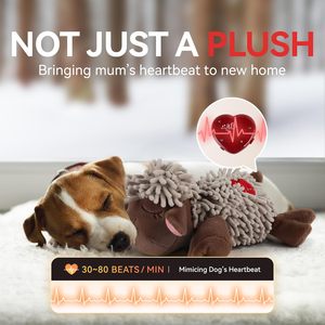 AFP 불안 완화 양털 장난감, 부드러운 플러시 강아지 장난감, 강아지 심장 박동 장난감, 온열 패드 포함, 수면 보조, 강아지 및 고양이를 위한 포근한 장난감 - Product Image 2