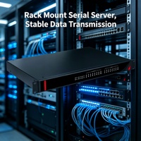 Serveur de périphériques série industriel en rack 24 ports RS485 vers TCP/IP Modbus TCP RTU double LAN large plage de température -40°C à 80°C