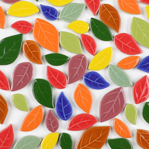 200g Oval keramik mosaik ubin potongan DIY mosaik membuat batu untuk kerajinan hobi seni dekorasi dinding rumah Arte daun kelopak bentuk - Product Image 4