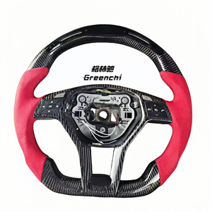 พวงมาลัยคาร์บอนไฟเบอร์สำหรับ Mercedes <span class=keywords><strong>AMG</strong></span> W205 W213 แบบฐานแบน อัพเกรดภายใน - Product Image 1