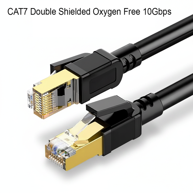 CAT7 Ethernet Cable Double Shielded OFC PVC 10Gbps High Speed Network Patch Cord for Router Switch Server Data Center Camera Use