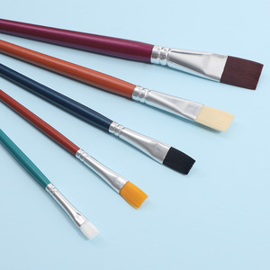 Juego de 5 pinceles de fábrica directa para acrílico/acuarela/óleo, con virola duradera, mango de madera de material ecológico y trazo suave. - Product Image 2