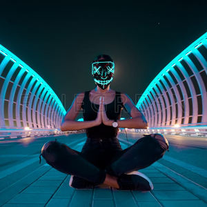 Nouveau <span class=keywords><strong>Masque</strong></span> <span class=keywords><strong>LED</strong></span> <span class=keywords><strong>Lumineux</strong></span> à Fil Électroluminescent Haute Luminosité pour Fête Musicale et Halloween – Vente Flash Populaire - Product Image 6