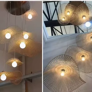 <span class=keywords><strong>Suspension</strong></span> en paille de bambou à la mode Salon de style japonais Wabi-Sabi LED 2700K Lumière suspendue blanche chaude - Product Image 3