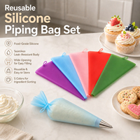 DIY Kuchen Dekoration Tool Cookie Cream Piping Doppel gebäck Silikon PTU Wieder verwendbarer Spritz beutel