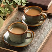 Nouvelle tasse à café expresso en céramique de style japonais et soucoupe, ensemble en céramique réactive, rétro, pour le thé de l'après-midi, tasse à latte, mug émaillé brillant