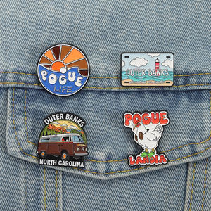 البنوك الخارجية الجنة على الأرض دبابيس دبابيس بوج الحياة الغابات الطبيعية بروشات الشاطئ المناظر الطبيعية بيع بالجملة المينا المجوهرات - Product Image 1