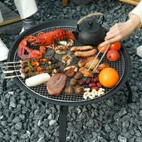 Barbecue portable en acier pliable de petite taille pour le camping et la cuisson de la viande