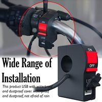 Interrupteur pour feux antibrouillard LED avec chargement USB pour vélos et motos, charge rapide, pince robuste et plastique ABS résistant