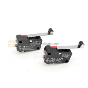 ไมโครสวิตช์ V-156-1c25 KW7-2 KW7 จุดสัมผัสทองแดงพร้อมคันโยกแบบล้อ 5A250V V-156-1C25 ลิมิตสวิตช์ - Product Image 5