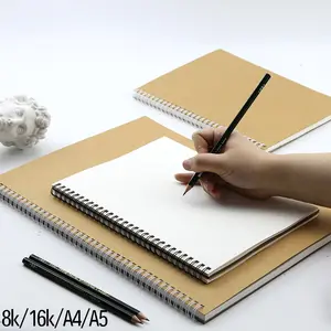Reliure à spirale A4 160gsm personnalisée Kraft 60 feuilles carnet de <span class=keywords><strong>dessin</strong></span> aquarelle pour artistes - Product Image 2