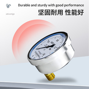 Customized YN100Z axial edgeless shock-resistant pressure <b>gauge</b>, m20*1.5 back-mounted universal oil/gas/water pressure <b>gauge</b>. - Product Image 3