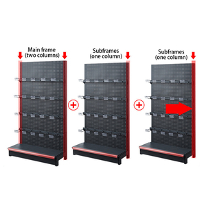 Estante de exhibición de supermercado personalizado Kainice, estantería de góndola de doble cara para polvo electrostático - Product Image 6