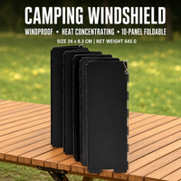 Paravent portable et pliable pour réchaud à gaz de camping, ensemble de 10 pièces ; Protection contre le vent pour le camping