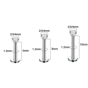 <span class=keywords><strong>Nord</strong></span> Plaqué Or 16g Acier Inoxydable Corps Bijoux Interne Fileté Labret Anneau Prong Zircon Nez Piercing Lèvre Stud et Boucle D'oreille - Product Image 3