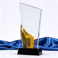 Trophée en cristal personnalisé de haute qualité, plaque en cristal transparent, trophée gravé avec logo personnalisé, souvenir d'entreprise, cadeau