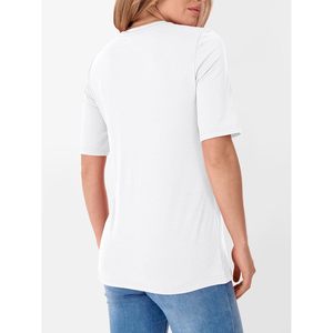 T-shirt à col en V pour femme, manches courtes, coupe basique, décontracté, respirant, tricoté, à porter au quotidien - Product Image 5