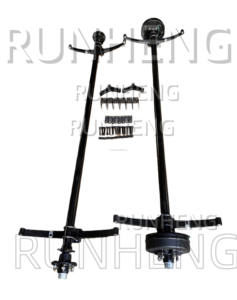 Essieu de remorque utilitaire complet de 3500 lb sans frein avec moyeu de roue libre et ensemble de ressorts à 4 feuilles à <span class=keywords><strong>double</strong></span> œil - Product Image 2