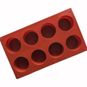 Moule à savon rond à 8 cavités en silicone, moule à cupcakes, moule cylindrique fait main pour gâteaux, pains, cupcakes, cheesecakes, muffins, ustensile de cuisson - Product Image 3