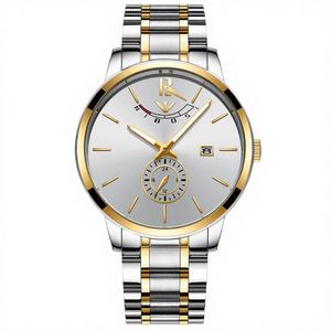 For 2318 Luxury Business Fashion <b>Men's</b> <b>Quartz</b> <b>Watch</b> Alloy Case Glass Dial Stainless Steel Band - Product Image 3
