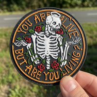 Patch en caoutchouc PVC souple 3D personnalisé, motif crâne squelette, badge moral, patchs en relief sur mesure pour vêtements, sacs et vestes