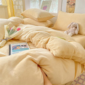 Inverno di alta qualità in stile tinta unita in velluto di latte ispessito caldo set di biancheria da letto Anti-statico doppio <span class=keywords><strong>copripiumino</strong></span> di <span class=keywords><strong>flanella</strong></span> - Product Image 3