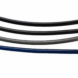 Sae J1401 AN3 1/8 couvercle noir argent PTFE acier inoxydable tuyau de ligne de frein tressé avec raccord de frein pour voiture moto