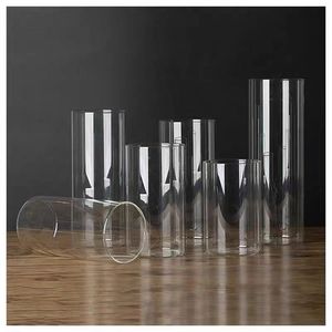<span class=keywords><strong>Barato</strong></span> soplado a mano resistente al calor Pilar de cristal transparente portavelas jarrones cilíndricos para velas de Pilar delgadas centro de mesa de boda - Product Image 6