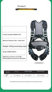 Harnais de sécurité à déploiement rapide avec 5 points d'ancrage pour travaux électriques et de construction - Product Image 6