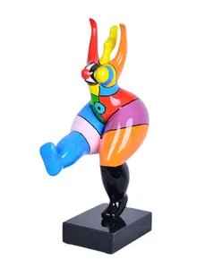 Quality Assurance Fiberglass Sculpture Colored Drawing Personality Resin Character 3 Sizes Dancing Figure Are Available