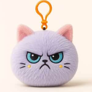 OEM personnalisé <span class=keywords><strong>expression</strong></span> émotionnelle chat oreiller en colère heureux anthropomorphe porte-clés sac à dos pendentif peluche jouet poupée cadeau - Product Image 2
