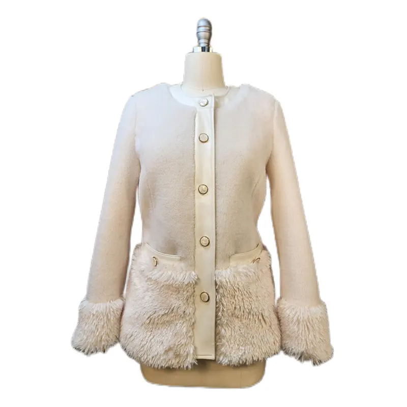 Chinese Manufacturer Girls' Fur Coat Faux Shearling Outerwear White Warm Fur Coat For Woman Winter