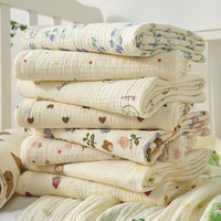 Serviette d'emmaillotage en crêpe de coton pur pour bébé, serviette de bain double gaze, serviette de bain fine pour bébé, couverture pour nouveau-né