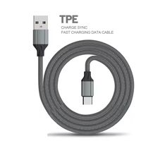 Kabel Data LS441 2.4A Micro USB Type C TPE 1M 2M V8 USB Type-C untuk Ponsel, Kabel Pengisian Cepat