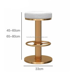 <span class=keywords><strong>Tabouret</strong></span> <span class=keywords><strong>de</strong></span> <span class=keywords><strong>bar</strong></span> pivotant sans dossier en velours, réglable en hauteur, pour la maison, la cuisine, le comptoir, l'hôtel - Product Image 2