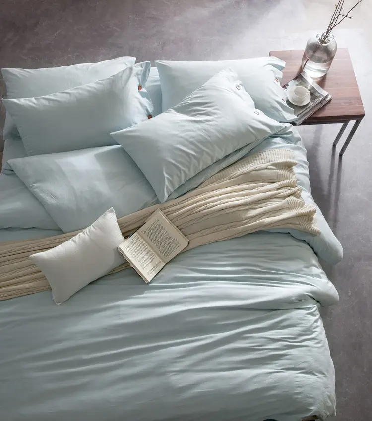 Oem Factory Ins style light blue design coreano lenzuola set biancheria da letto set piumino biancheria da letto