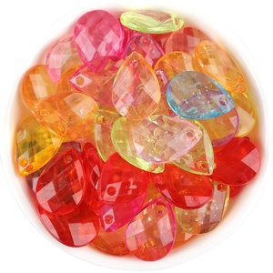 Cuentas sueltas acrílicas facetadas en forma de diamante/en forma de gota, cuentas colgantes transparentes para hacer collares Diy, fabricación de joyas - Product Image 2