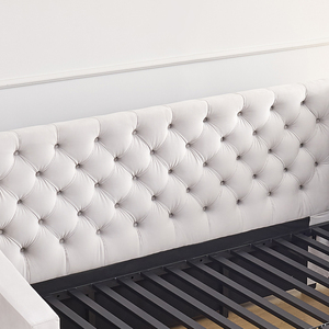 Cama King Size Moderna y Minimalista de Tela, Cama Queen Size Elegante y Suave de Alta Gama con Cajones de Almacenamiento - Product Image 6