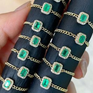 Collar de Diamantes de Lujo Xinfly en Oro Real de 18k, con Colgante de Esmeralda Natural de 0.25ct y Diamantes de 0.05ct, Personalizable con Piedras Preciosas - Product Image 5