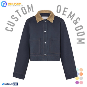 Veste d'hiver en jean denim pour <span class=keywords><strong>femme</strong></span>, veste matelassée en fourrure composite, décontractée, pour le travail quotidien, vente chaude, OEM personnalisée Q&D 2026 - Product Image 1