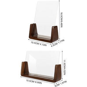 Wholesale Custom Tabletop Display U-Shape 4x6inch Picture Solid <b>Acrylic</b> Wood Photo <b>Frame</b> With Wooden Base - Product Image 2
