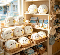 Sac en peluche blanc neige, porte-monnaie, jouet, visage rond moelleux, yeux perlés, joues roses, chaîne étoile, OEM ODM