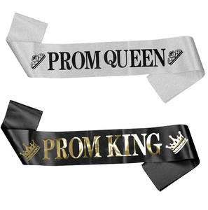 Yaldızlı harfler balo parti omuz askısı Set saten mezuniyet kral kraliçe tören kayış - Product Image 4