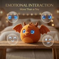 Peluche Électrique Dragon de Feu ChatGPT AI avec Lumière LED Chaleureuse, Écriture d'Histoires Originales, Marque Privée Acceptée, Personnalisation Possible