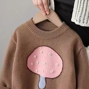 Pull à motif personnalisable pour filles, épais, couche de base automne-hiver, manches longues, pull doux et tendance, taille petite - Product Image 2