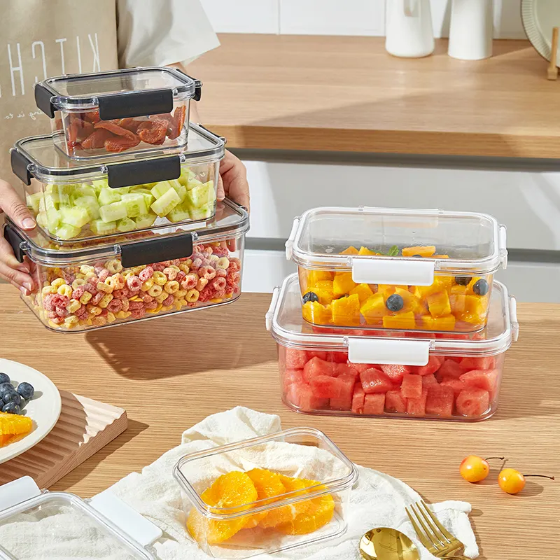 Wholesale BPA free Eco safe plastic airtight kitchen food containers set kids lunch box organizer food storage container