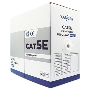 Cable Lan CAT5E 1000ft Red interior/exterior Cat5e Cables 1Gbps 24AWG PVC CMR 100% 24AWG 100% Cables de comunicación virgen - Product Image 4