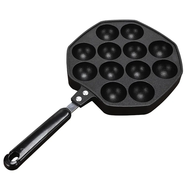 Máquina para hacer gofres de aleación de aluminio, Burbuja antiadherente, con bolas de pulpo, olla takoyaki frita, en venta