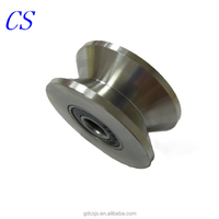 Polea de metal de aleación de aluminio de acero inoxidable personalizada con polea de nailon con ranura de correa en V